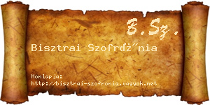 Bisztrai Szofrónia névjegykártya